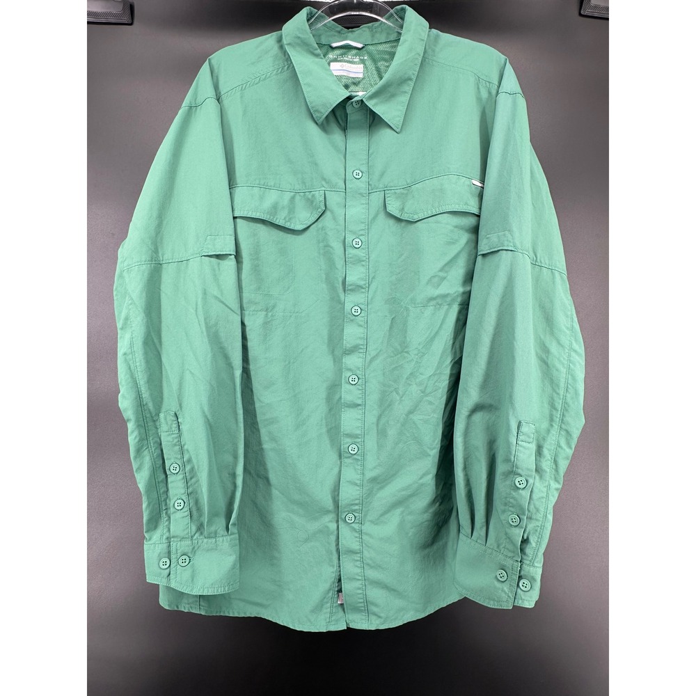 Columbia Silver‎ Ridge Mens XXL Green Long Sleeve Fishing Hiking Utility Shirt